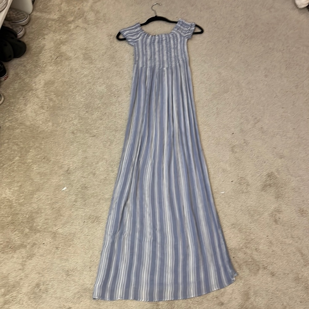 Blue off the should maxi dress